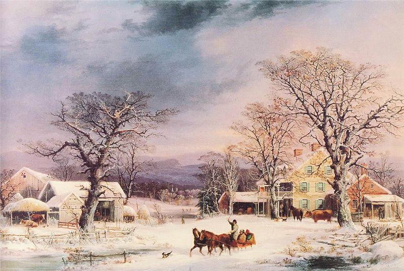 George Henry Durrie he Half-Way House oil painting image